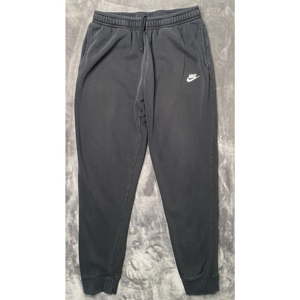 Nike Sweatpants Joggers Men's Large Black Fleece Drawstrings Heavyweight